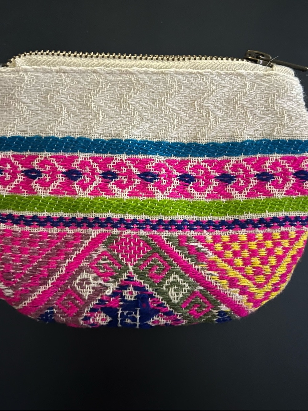 Free People Cream, Pink & Multicolor Embroidered Zip Cosmetic Pouch